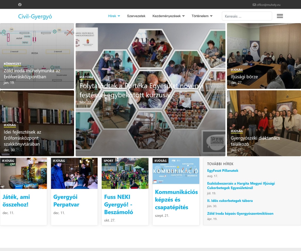 Idei fejlesztések a civil-gyergyó.ro portálon