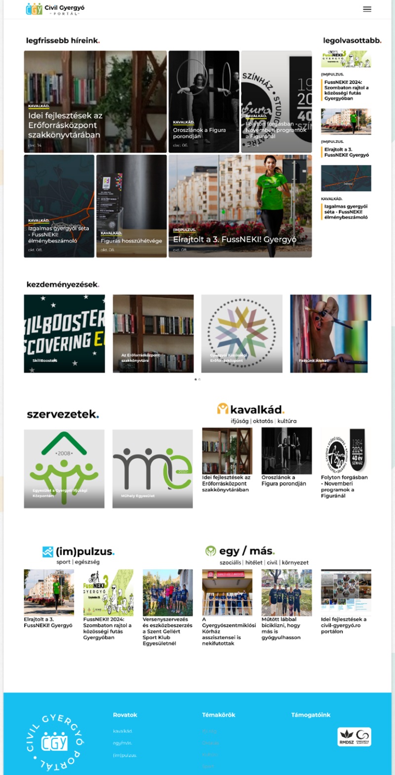Idei fejlesztések a civil-gyergyó.ro portálon